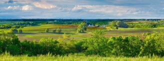 Panoramic shot of Iowa fields