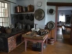 Old-timey kitchen with old kitchenware